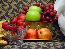 Brass Bowl Of Fruit With Cut Glass And Crystal Stock Image Brass Bowl Of Fruit With Cut Glass And Crystal Stock Image