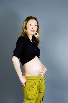 Seven Months Pregnant Stock Photography