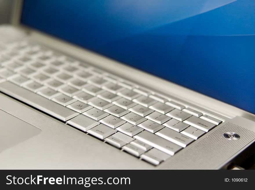 Laptop Keyboard with blue lcd