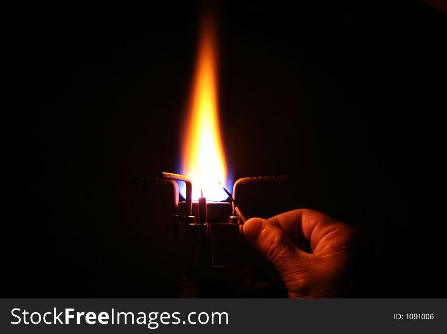 Fire on the black background. Fire on the black background