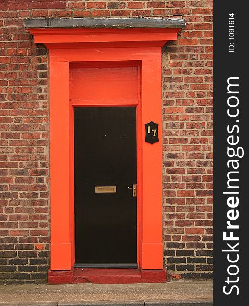Orange English door