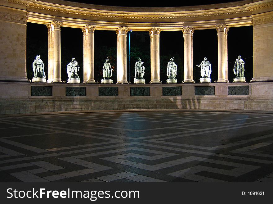 Heroes  Square at night - Budapest, Hungary