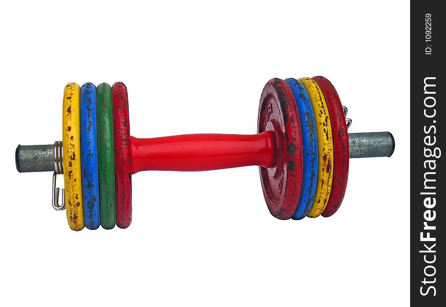 Powerlifting Dumbbell with colored disks