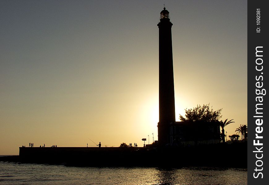 Lighthouse at sunset