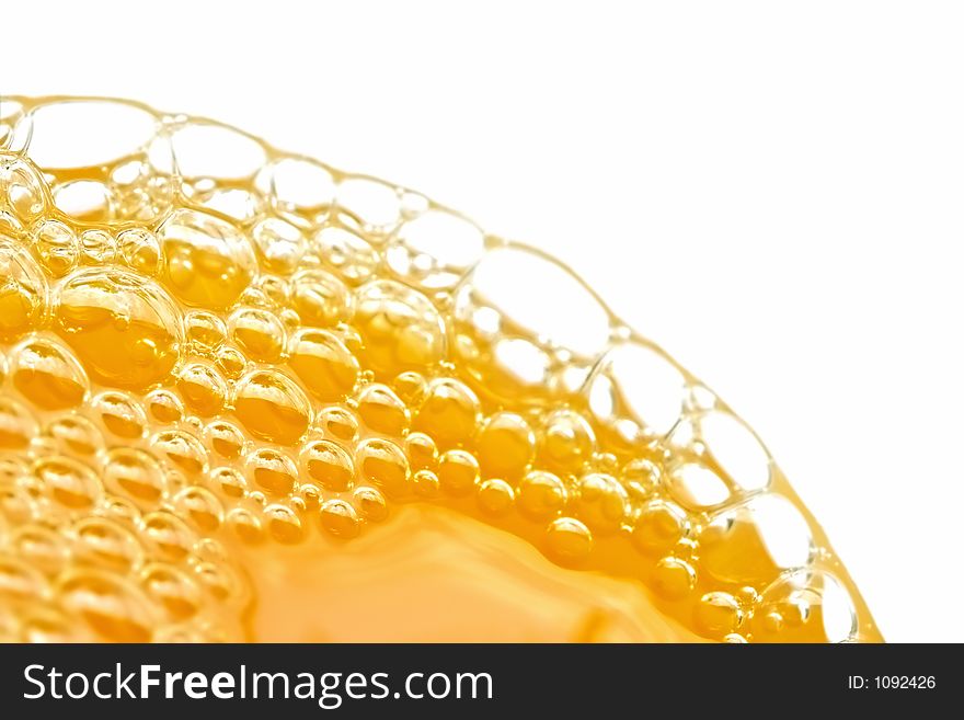 Bubbles of orange juice