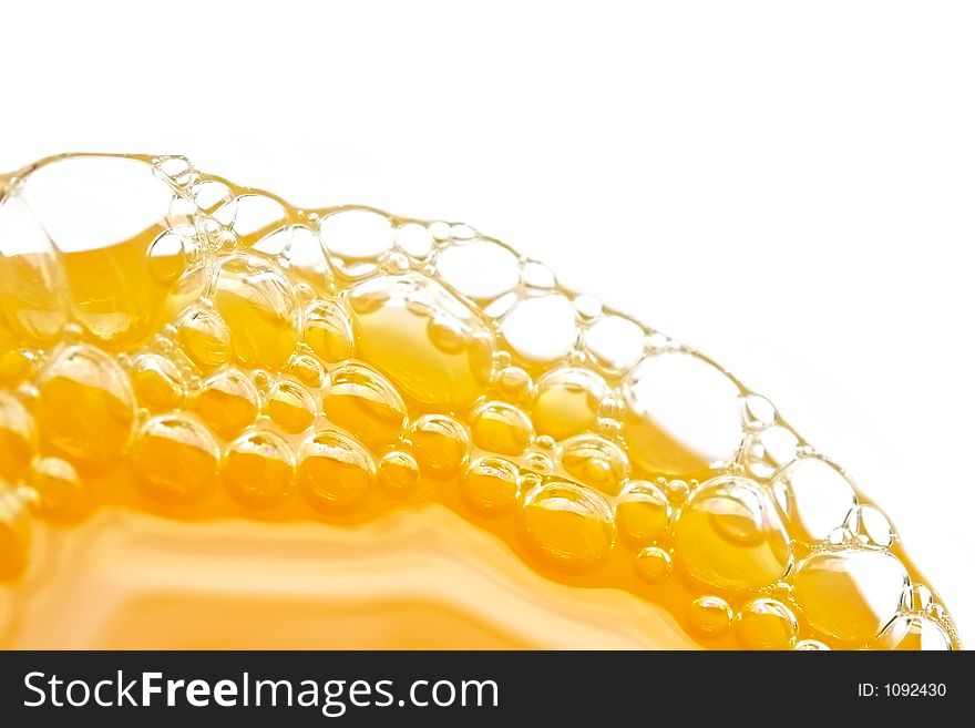 Bubbles of orange juice