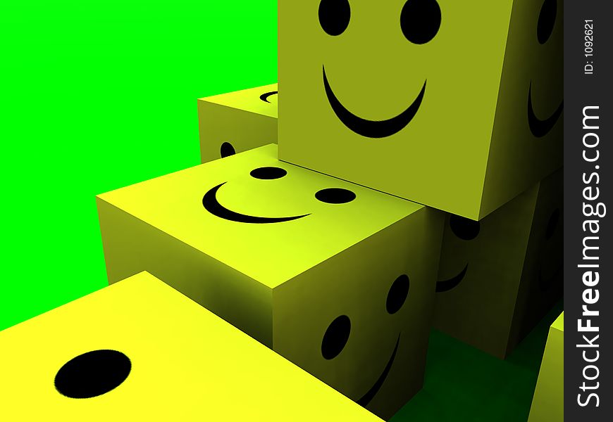 Some conceptually happy cubes. Some conceptually happy cubes.