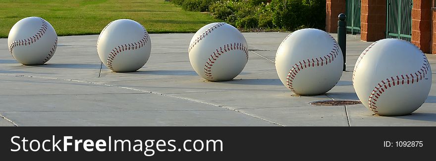 Five Giant Baseballs