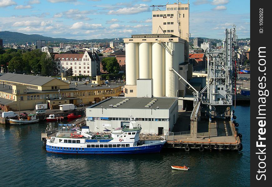 Grain silo in Oslo harbor.