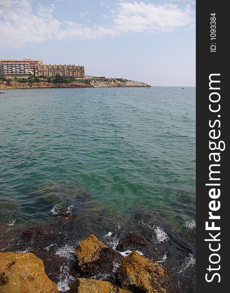 Rocky waters near spanish beach.