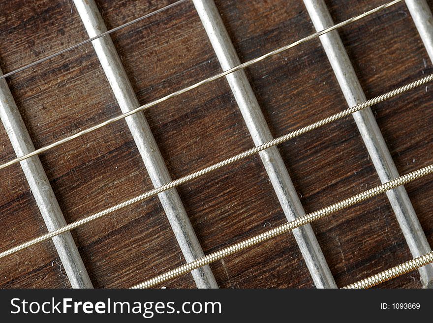 Close up of fret board, diagonal composition. Close up of fret board, diagonal composition.