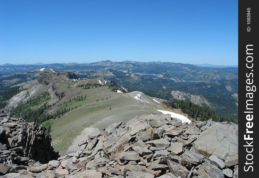 This is the PCT near Truckee California. Shot is taken from Tinkers Knob looking at Donner Summit. This is the PCT near Truckee California. Shot is taken from Tinkers Knob looking at Donner Summit.