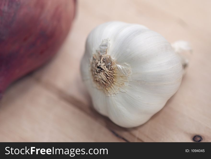 Fresh garlic and onion