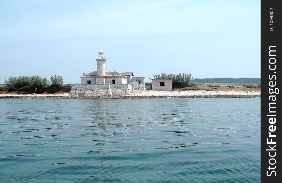 Old lighthouse on the Adriatic sea, Croatia.