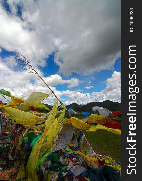 Prayer Flags near Yamdrok Lake