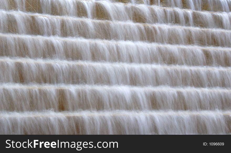 Water running over steps. Water running over steps