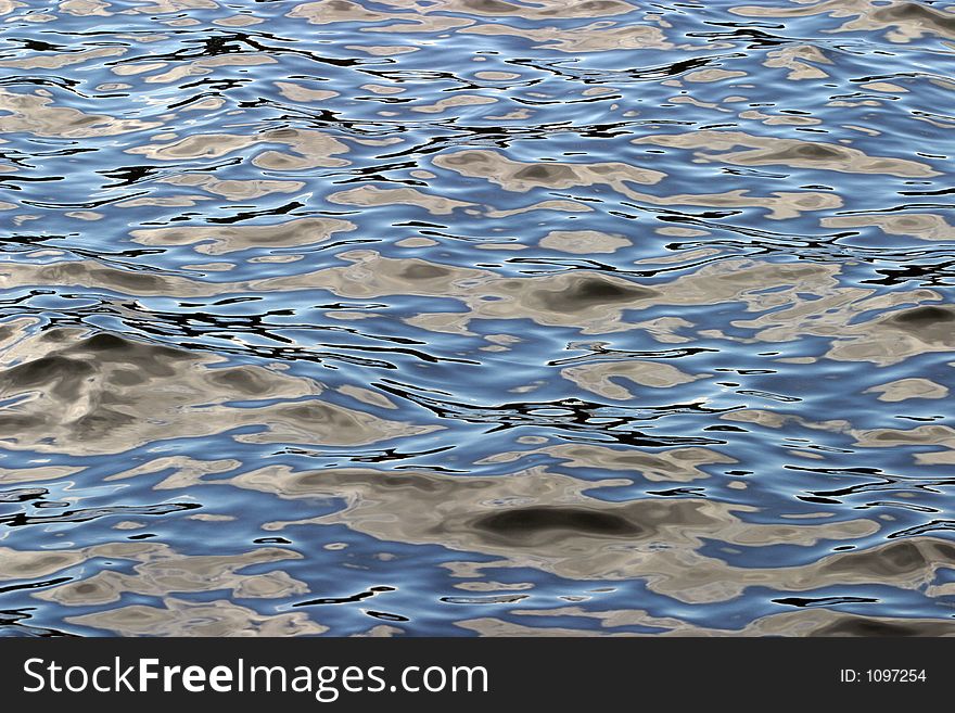 Blue ripples in river