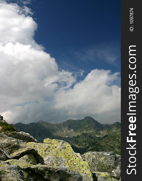 Clouds and rocks background from Retezat Mountains - ROmania. Clouds and rocks background from Retezat Mountains - ROmania