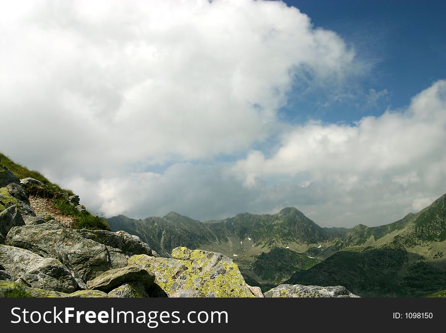 Rock border background from Retezat mountains - Romania