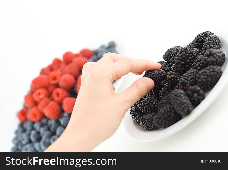 Mixed berries on a plate. Mixed berries on a plate