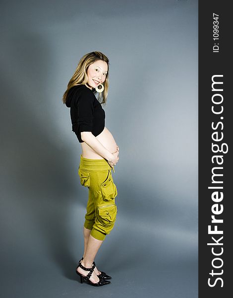 Japanese woman seven months pregnant