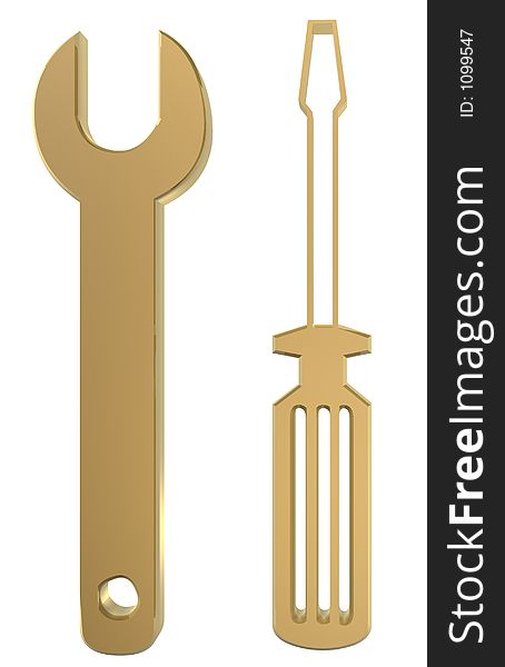 Golden wrench and driver