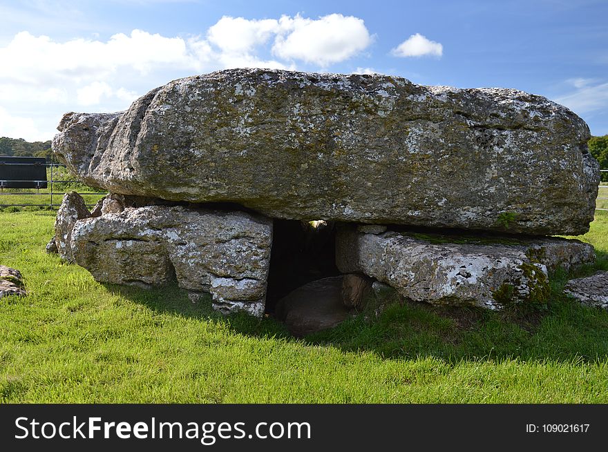 Rock, Archaeological Site, Bedrock, Grass