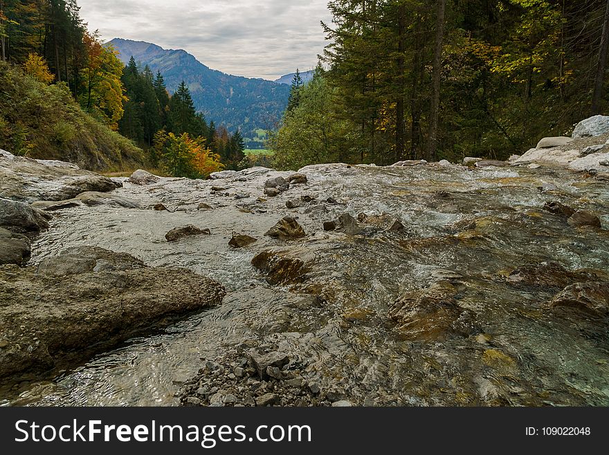 Water, Wilderness, Mountainous Landforms, Stream