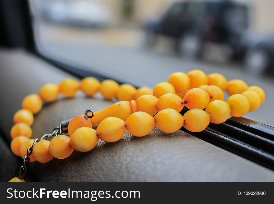 Yellow, Orange, Amber, Bead