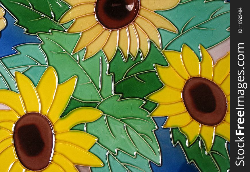 Close-up for ceramic glazed painting,deco for home. Close-up for ceramic glazed painting,deco for home