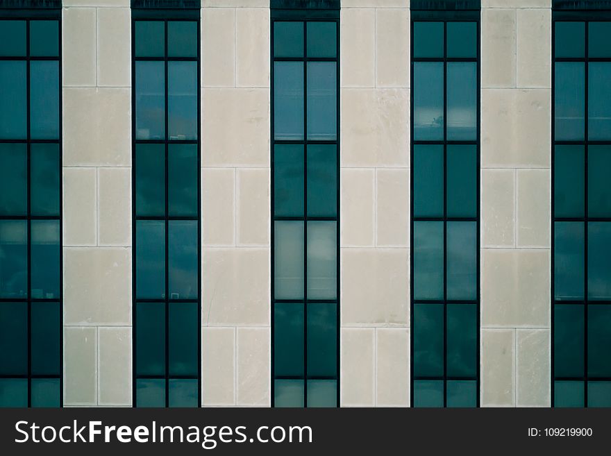 Beige And Blue Tiled Surface