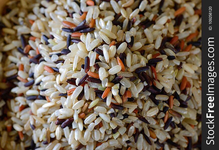 Brown rice pile as a background. Brown rice pile as a background