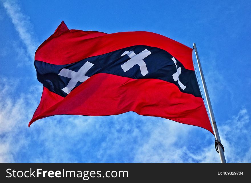 Sky, Flag, Wind, Cloud