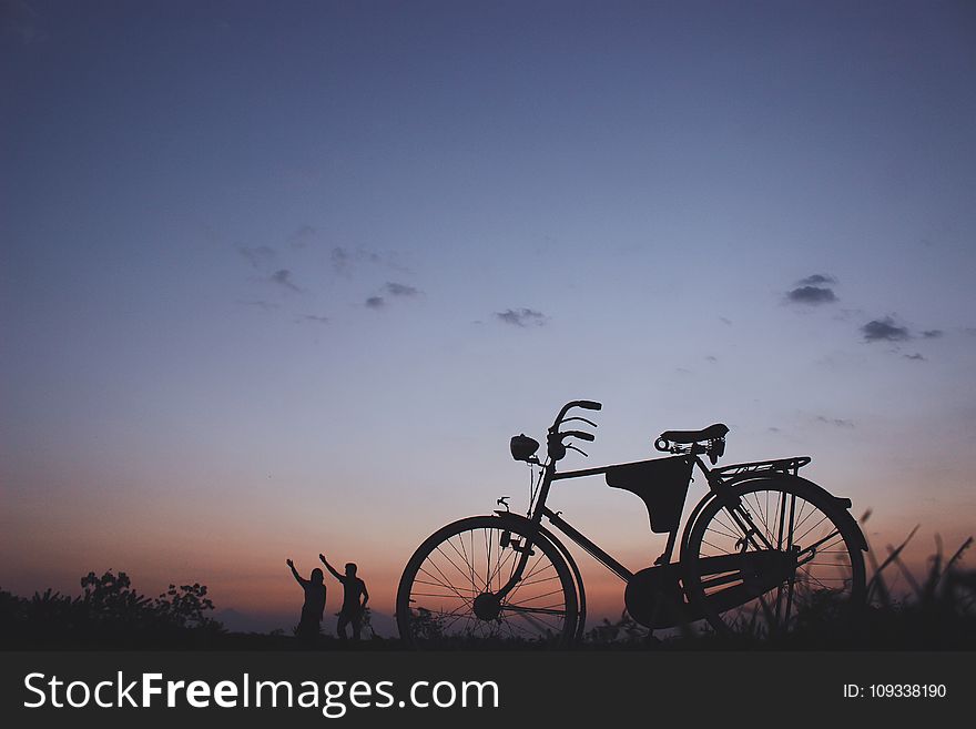 Silhouette of Commuter Bike