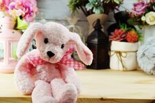 Beautiful Interior Decoration Teddy Bear With Different Home Related Objects Stock Photo