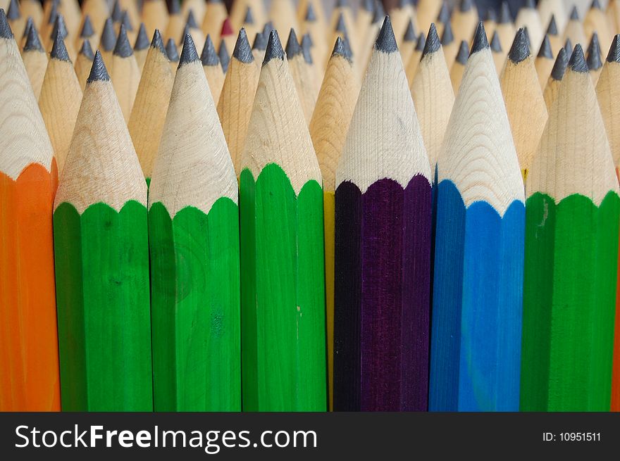 colored lead pencils macro