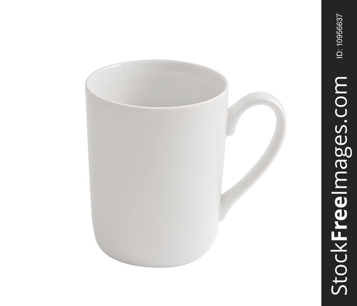 White cup isolated on white with clipping path