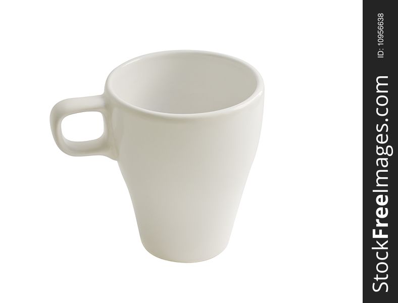 White cup isolated on white with clipping path