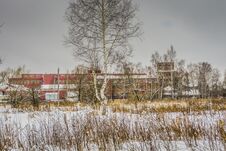Old Factory In The Winter Royalty Free Stock Photos Old Factory In The Winter Royalty Free Stock Photos