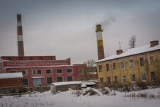 Old Factory In The Winter Royalty Free Stock Photography Old Factory In The Winter Royalty Free Stock Photography