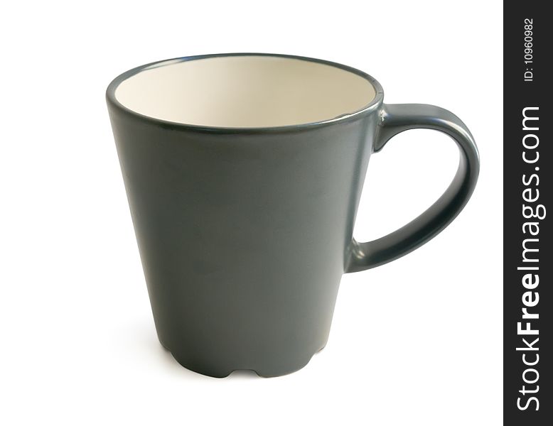 Empty black cup isolated on white. Clipping path included. Empty black cup isolated on white. Clipping path included