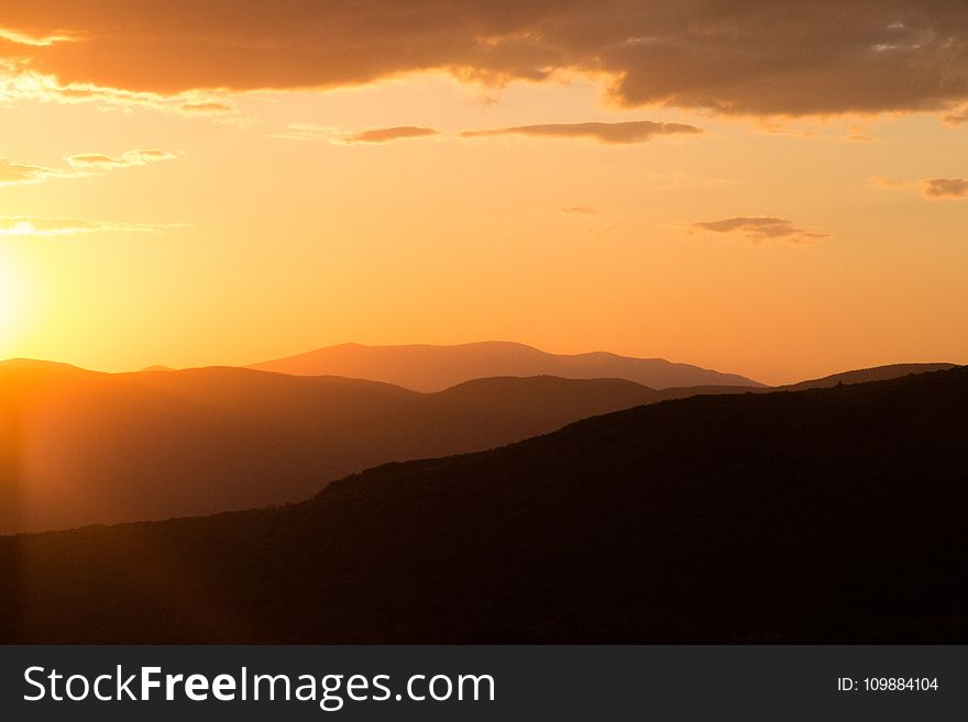 Silhouette Of Mountains During Daytime