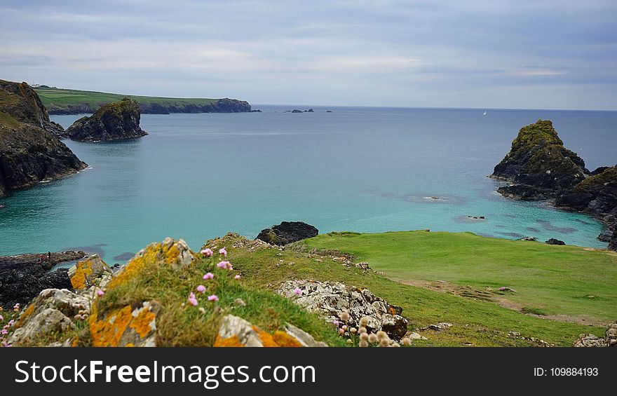 Beach, Blue, Cliff