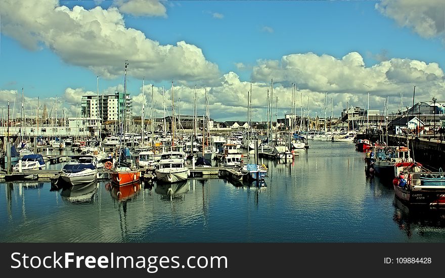 Boats, Buildings, Clouds