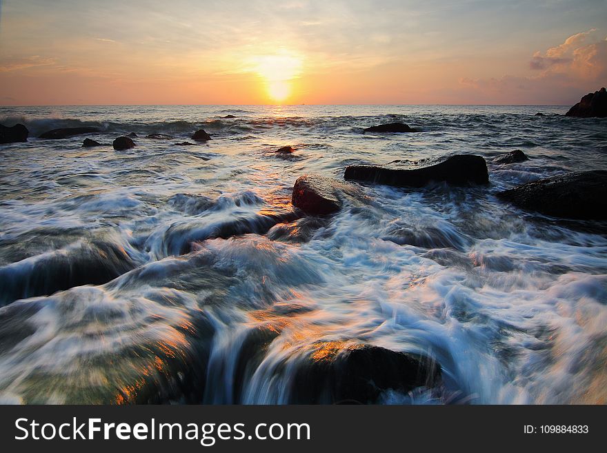 Beach, Clouds, Coast