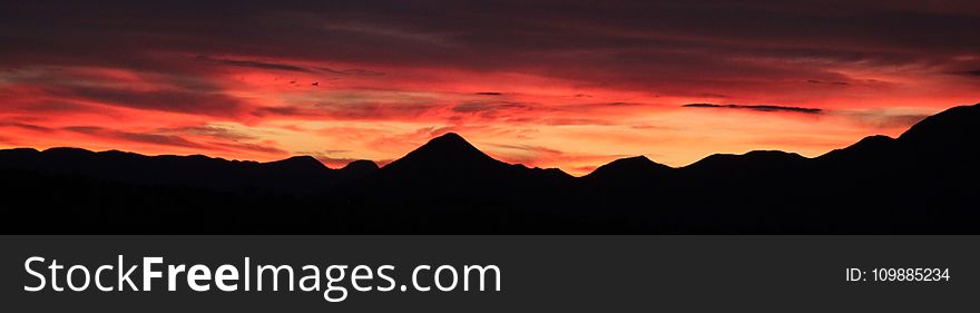 Silhouette of Mountains during Dawn