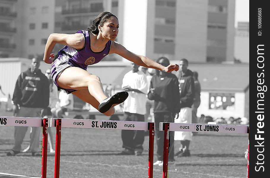 Woman in Purple Tank Top Run Olympics Games
