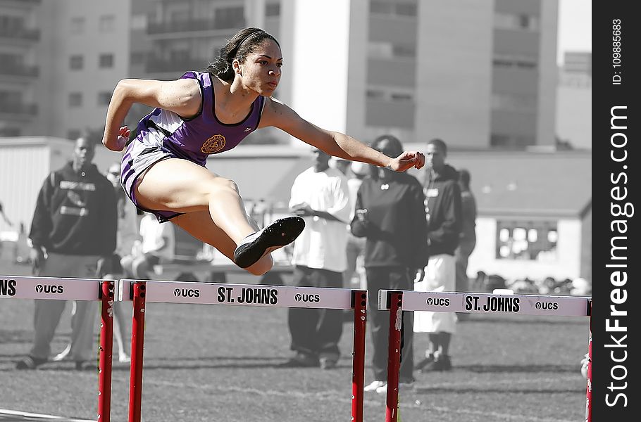 Woman In Purple Tank Top Run Olympics Games