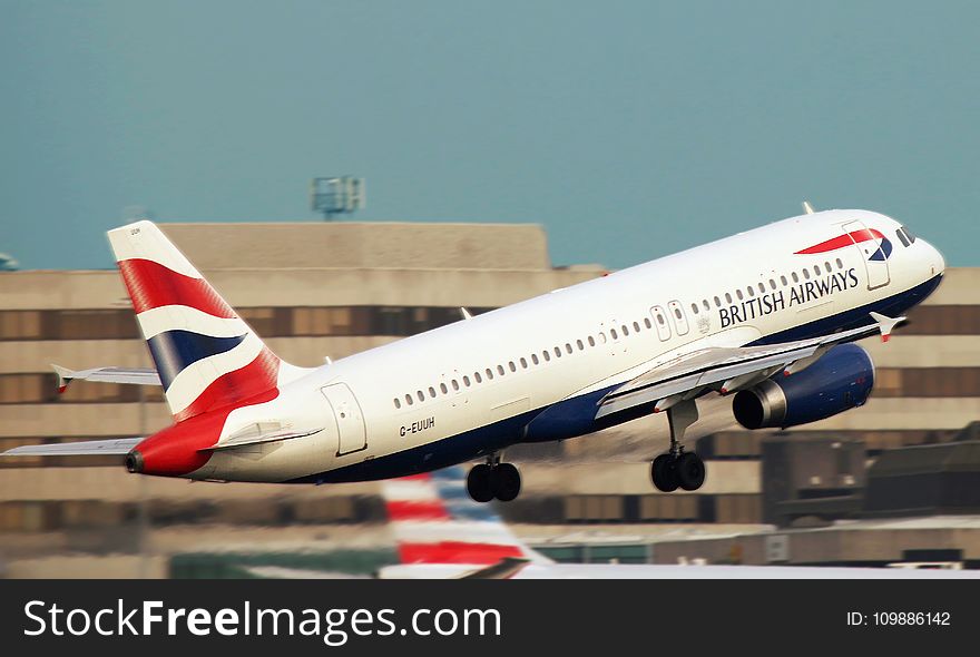 White British Airways Taking Off the Runway