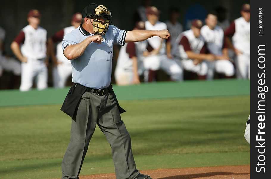 Tilt Shift Photography of a Baseball Referee